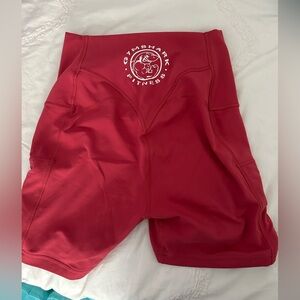 GYMSHARK ROSE LEGACY LOGO TIGHT SHORTS